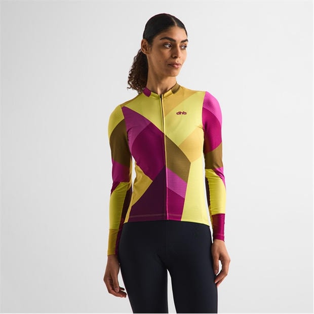 Yellow/Purple - Dhb - Dhb Blok Long Sleeve Jersey 3.0 Unisex