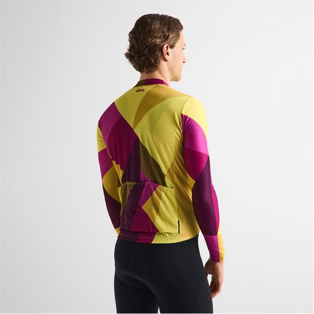 Yellow/Purple - Dhb - Dhb Blok Long Sleeve Jersey 3.0 Unisex
