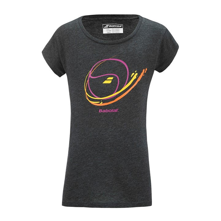 Babolat Girls Black Kids' Short-Sleeve Performance T-Shirt in Size 10 Years, Sports Direct