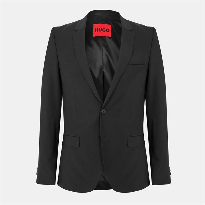 Hugo Men' Black Hesten Tailored Fit Suit in Size S, Sports Direct