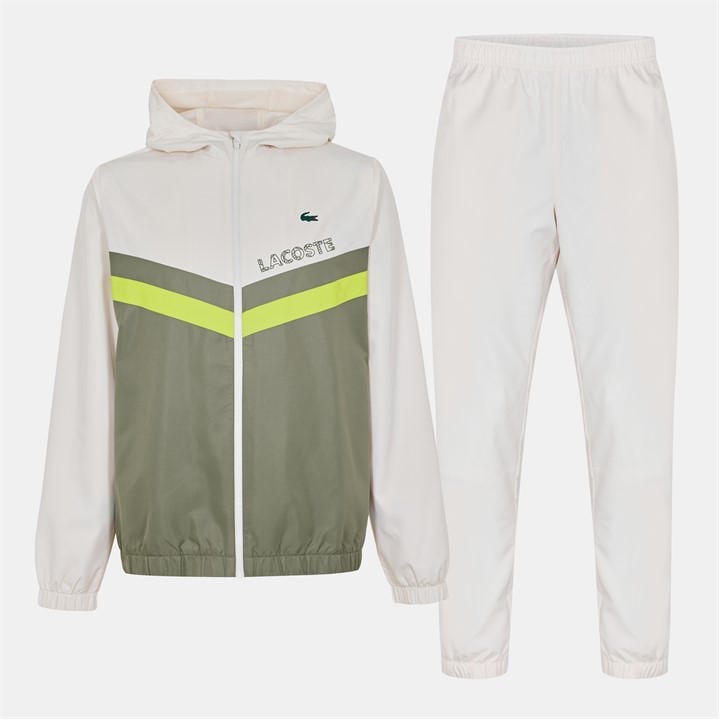 Lacoste Men's White Tennis Sport Stripe Tracksuit in Size XS, Sports Direct