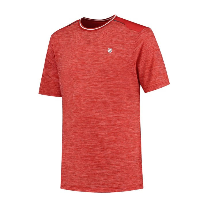 K Swiss Men' Red Hypercourt Short-Sleeve Performance T-Shirt in Size S, Sports Direct