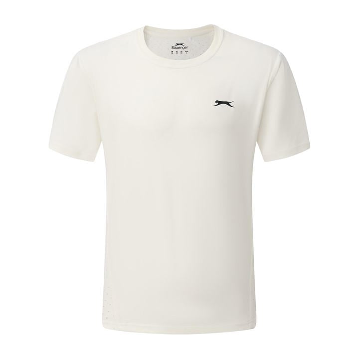 Slazenger Men's White Perf Tennis Short Sleeve Performance T-Shirt in Size 2XL, Sports Direct