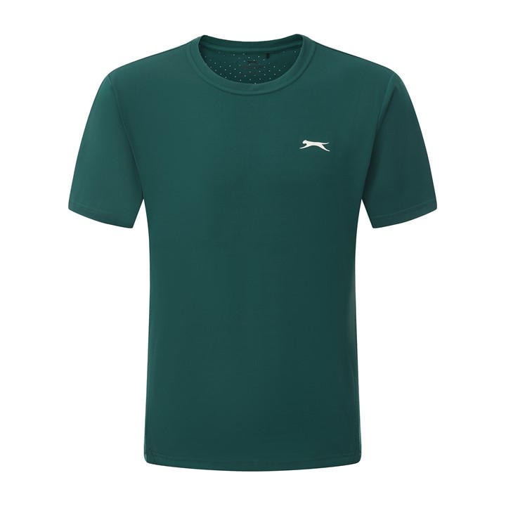 Slazenger Men's Green Perf Tennis Short Sleeve Performance T-Shirt in Size 2XL, Sports Direct