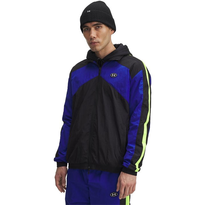 Under Armour Men's Black Icon Woven Tracksuit Top in Size XL, Sports Direct