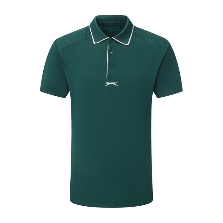 Slazenger Men's Green Tennis Short Sleeve Performance Polo Shirt in Size 2XL, Sports Direct