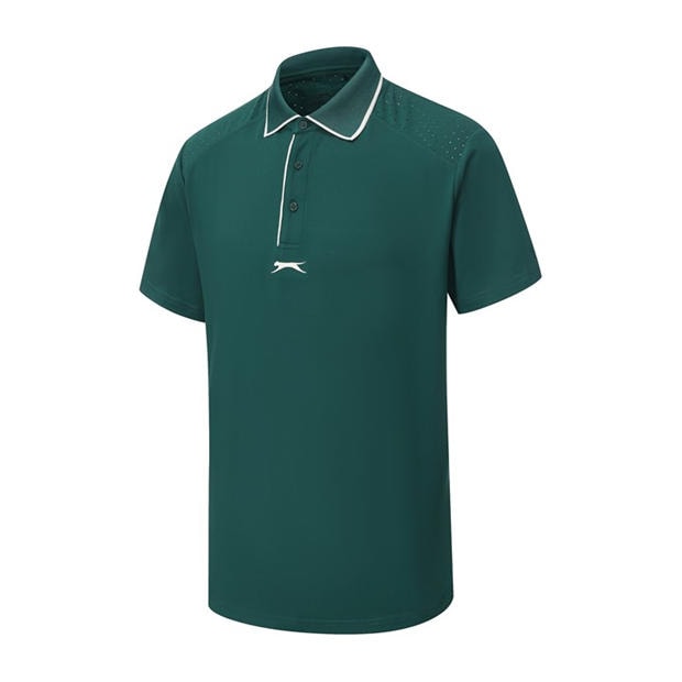 Green - Slazenger - Men's Tennis Short Sleeve Performance Polo Shirt