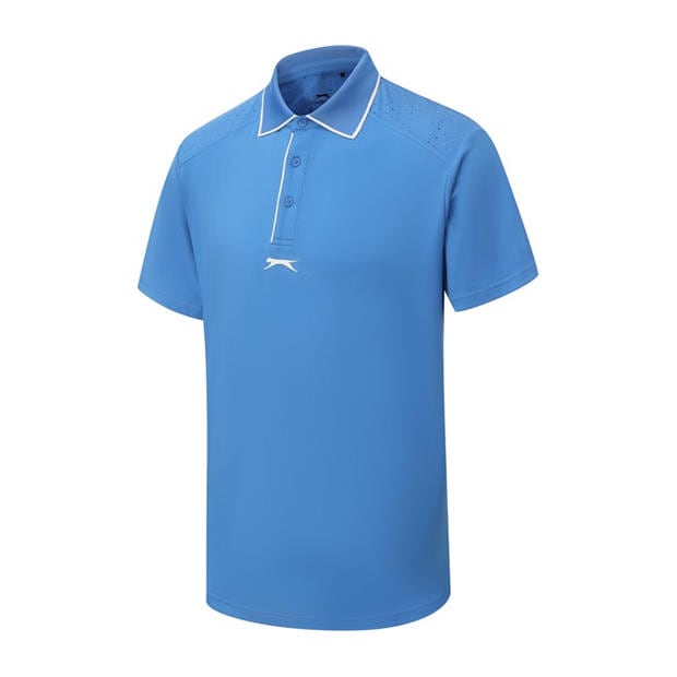 Blue - Slazenger - Men's Tennis Short Sleeve Performance Polo Shirt