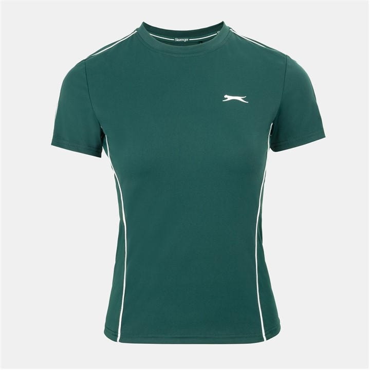 Slazenger Women's Green Tech Contrast Detail Tennis Tee in Size 8, Sports Direct