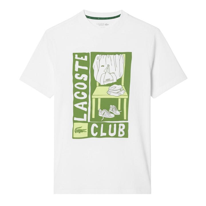 Lacoste Men's White Short Sleeve Performance T-Shirt in Size 2XL, Sports Direct