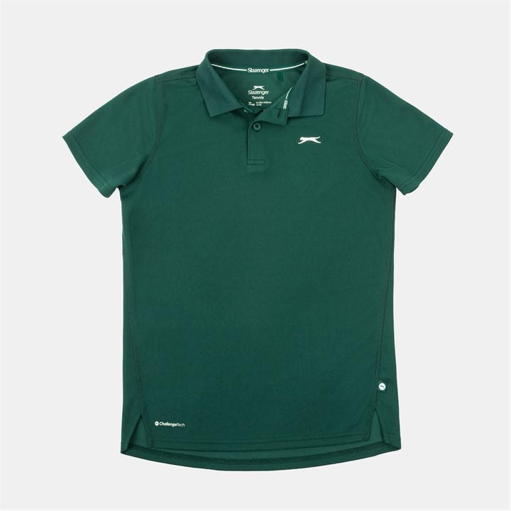 Slazenger Boys Green Court Polo Shirt  in Size 13 Years, Sports Direct