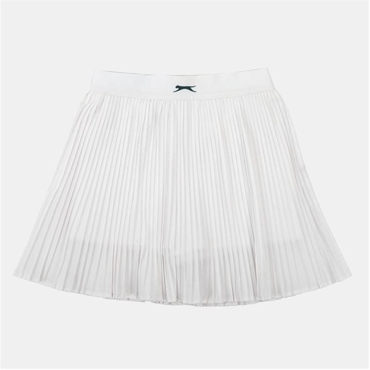 Slazenger Girls White Micro Pleat in Size 13 - 14 Years, Sports Direct