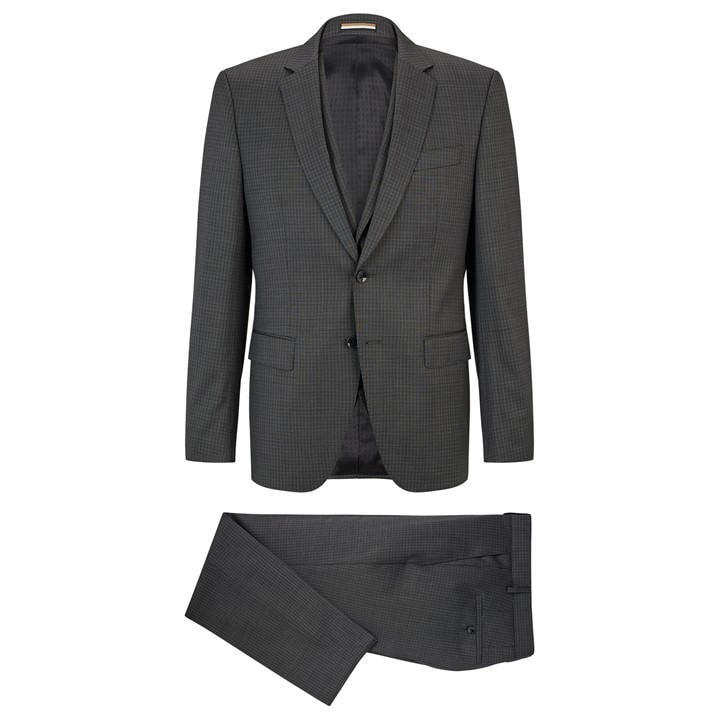 Boss Men' Black H-Huge Suit in Size S, Sports Direct