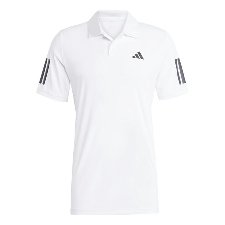 Adidas Men's White Club 3 Stripe Polo Shirt in Size L, Sports Direct