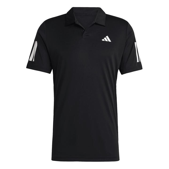 Adidas Men' Black Club 3 Stripe Polo Shirt in Size S, Sports Direct