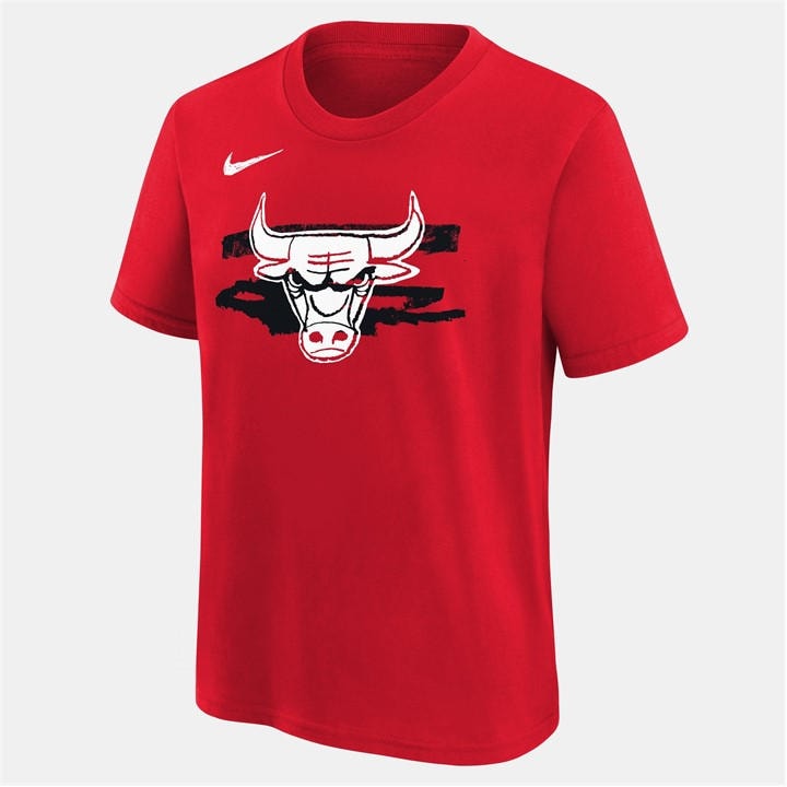 Nike Boys Red Nba Team Logo Graphic Short Sleeve T-Shirt in Size 13 - 14 Years, Sports Direct