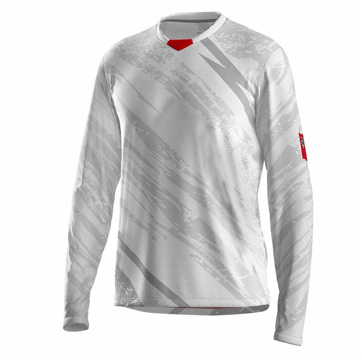 Bicycle Line Men's Silver Ponente Upf 30+ V-Neck Long Sleeve Cycling Jersey in Size M, Sports Direct