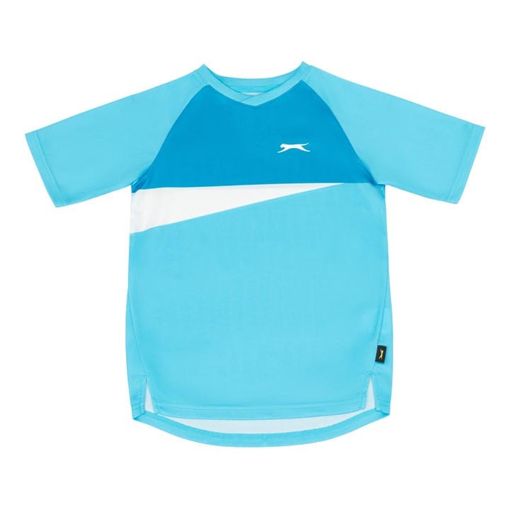Slazenger Girls Blue Court Tee  in Size L, Sports Direct