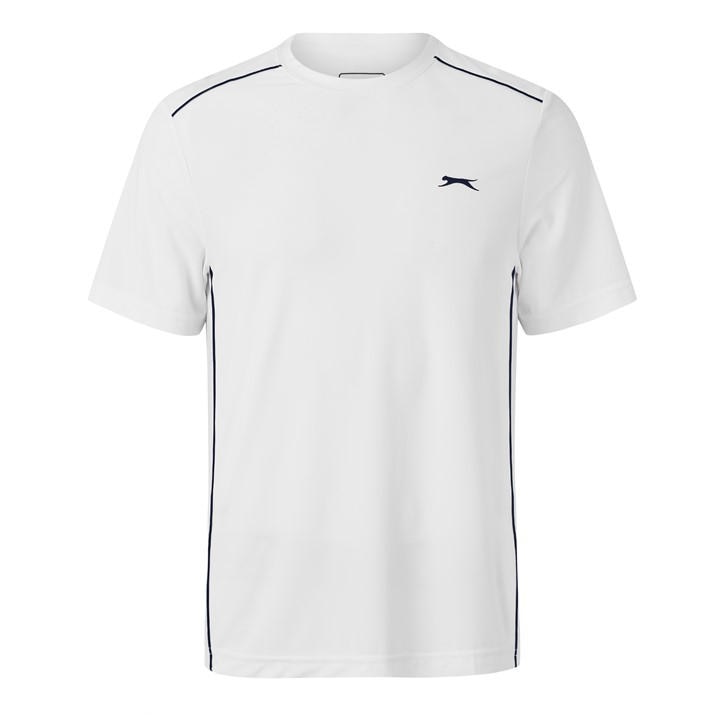 Slazenger Men's White Tennis Tech Short Sleeve Performance T-Shirt in Size M, Sports Direct