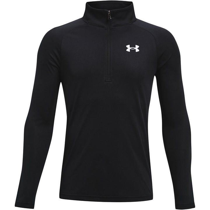 Under Armour Boys Black Tech™ 2.0 ½ Zip  in Size 11 - 12 Years, Sports Direct