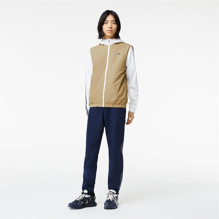 Lacoste Men's Beige Colour Block Tracksuit in Size XS, Sports Direct