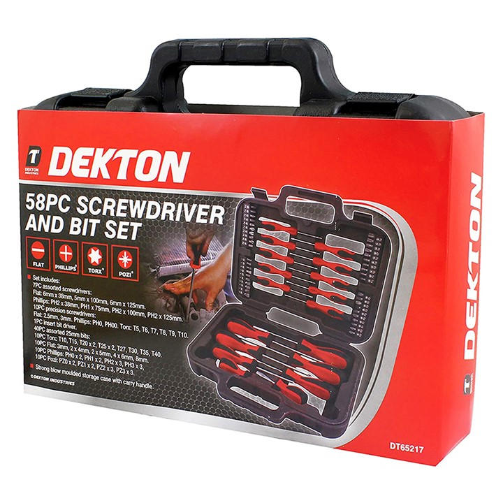 Dekton  Black 58Pc Screwdriver And Bit Set, Sports Direct