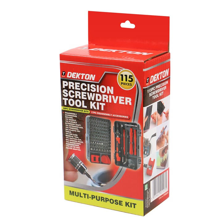Dekton  Black 115Pc Tool Kit, Sports Direct