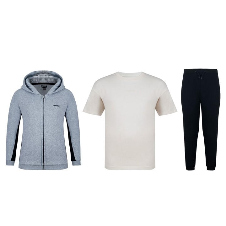 Firetrap Boys Grey  3Pc Jogger Set in Size 11 - 12 Years, Sports Direct