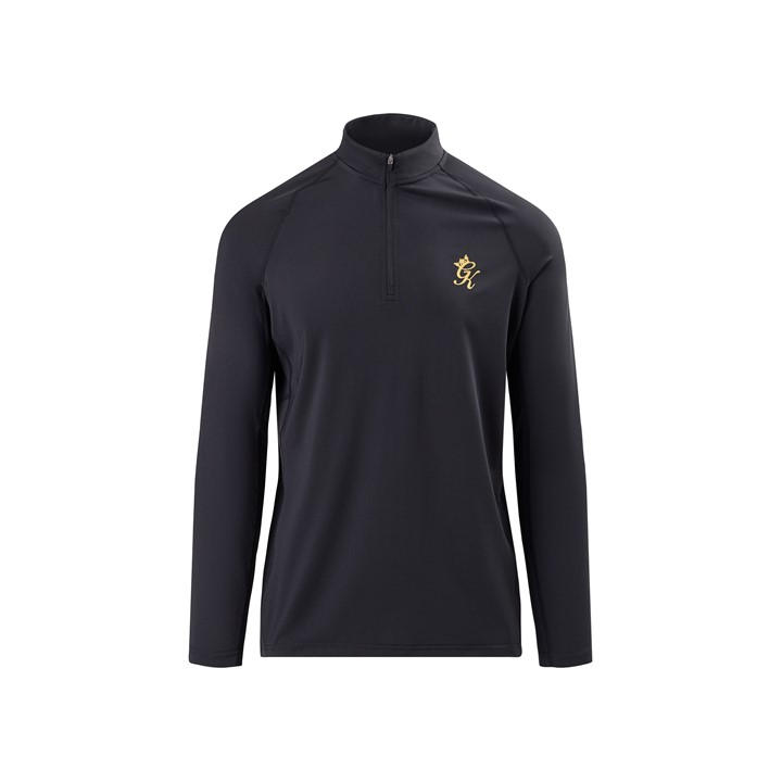 Gym King Men' Black Energy Quarter Zip Performance Tracksuit Top in Size S, Sports Direct