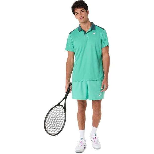 Green - Asics - Court Polo Shirt Mens