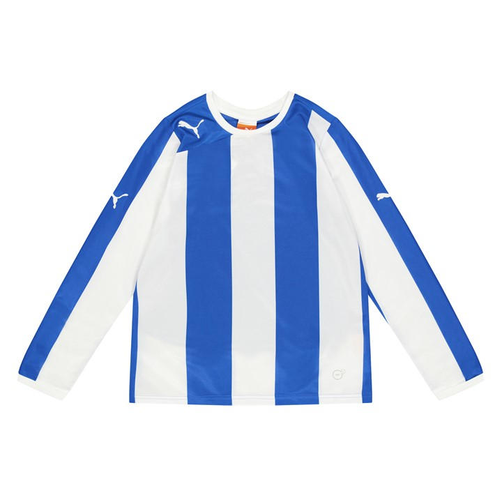 Puma Boys Blue (5) Striped Ls Shirt  in Size 14 Years, Sports Direct