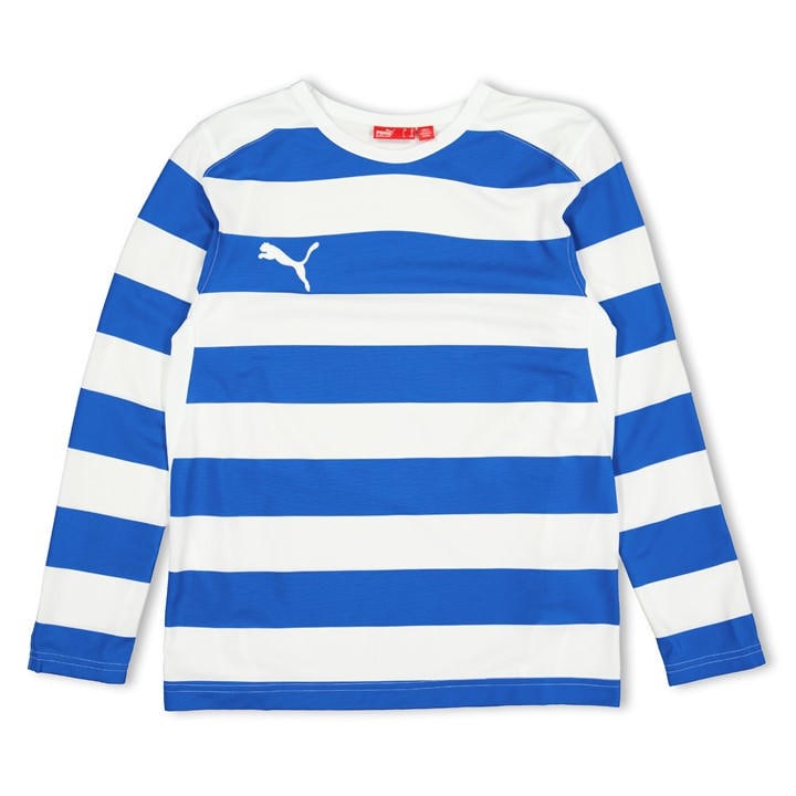 Puma Boys Blue Hooped Ls Tee  in Size 7 - 8 Years, Sports Direct
