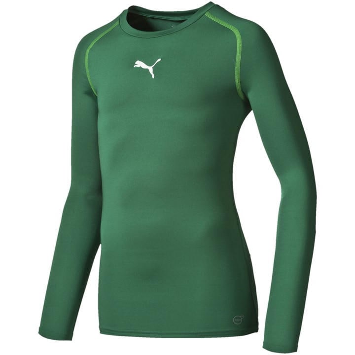 Puma Boys Green Kids' Long Sleeve Performance Gym Top in Size 7 - 8 Years, Sports Direct