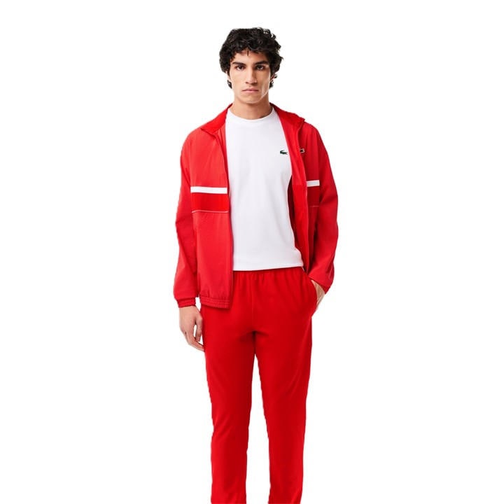 Lacoste Men's Red Poly Tracksuit in Size XS, Sports Direct