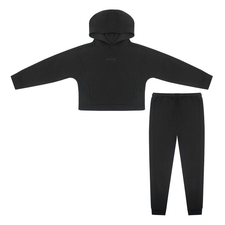 Firetrap Girls Black  2Pc Jogger Set in Size 9 - 10 Years, Sports Direct