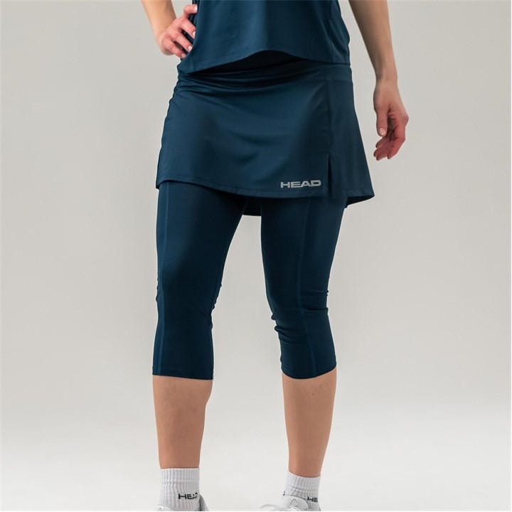 Head Women's Blue Club 3 Quarter Tights Skort in Size 8, Sports Direct