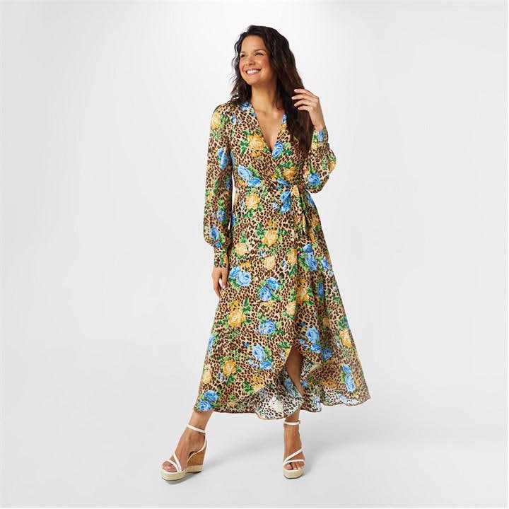 Biba Women's  Printed Wrap Dress in Size 16, Sports Direct