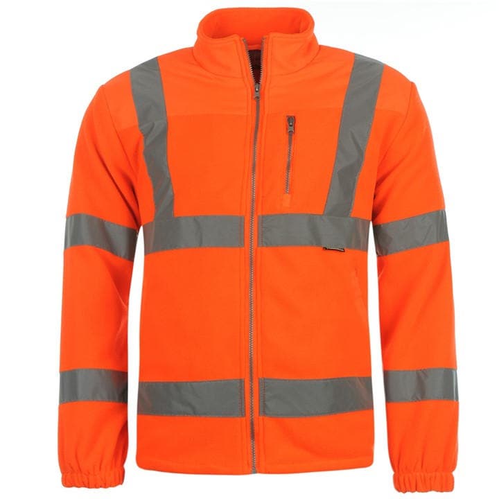Dunlop Men's Orange Hi-Vis Reflective Fleece Long Sleeve Jacket in Size 2XL, Sports Direct