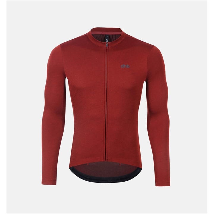 Dhb Men' Brown Aeron Merino Long Sleeve Jersey 2.0 in Size S, Sports Direct