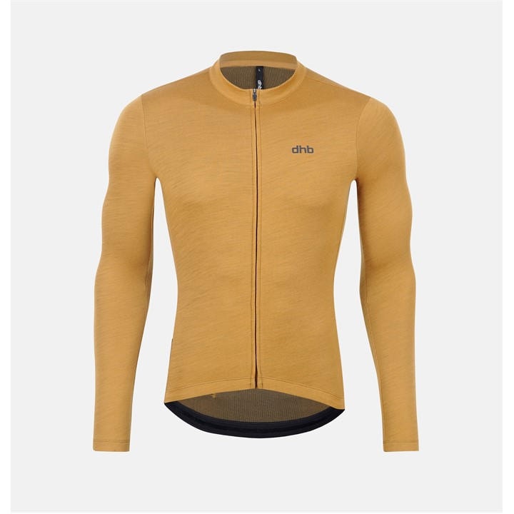 Dhb Men' Brown Aeron Merino Long Sleeve Jersey 2.0 in Size S, Sports Direct
