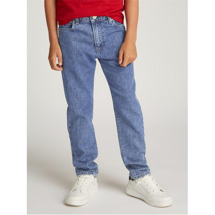 Tommy Hilfiger Boys Blue Kids' Modern Salt And Pepper Straight Leg Jeans in Size 8 - 9 Years, Sports Direct