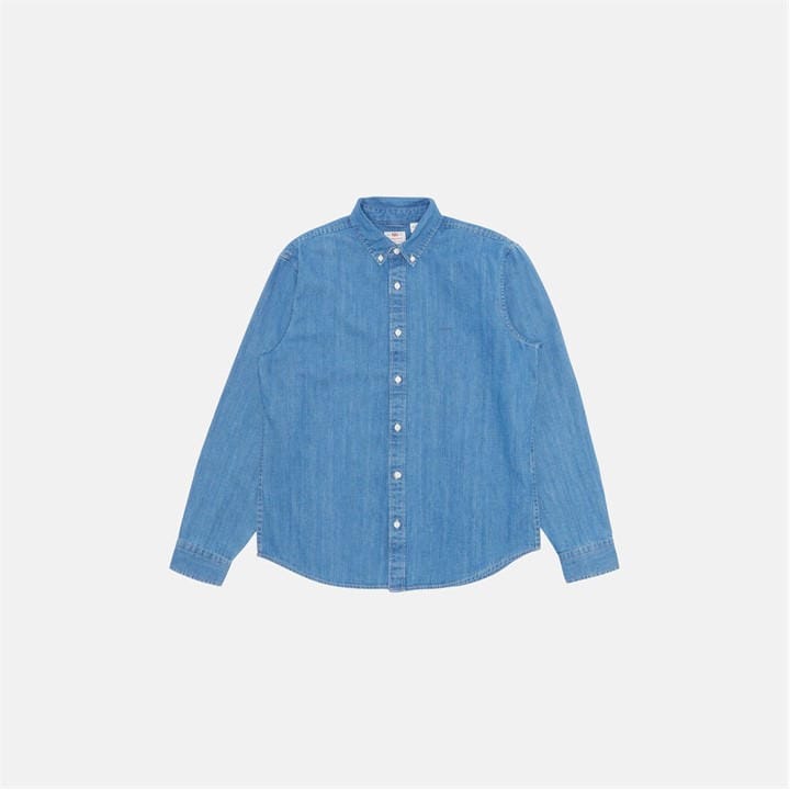 Levis Men's Blue Authentic Button Down Woodrow Long-Sleeve Denim Shirt in Size XL, Sports Direct