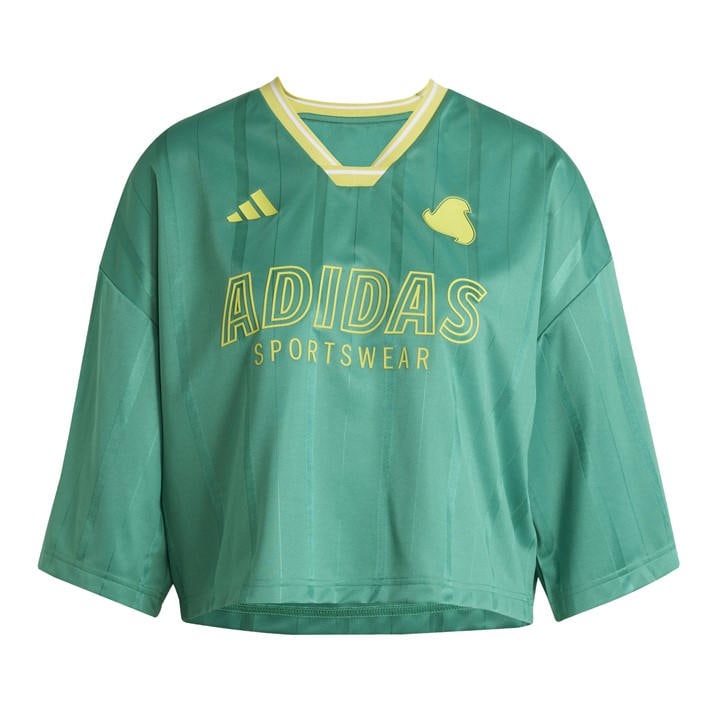 Adidas Women' Green Tiro Cropped T-Shirt Crop Top in Size S, Sports Direct