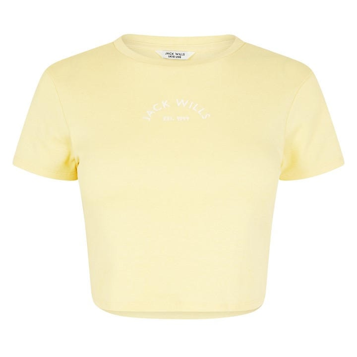 Jack Wills Women's  Cropped Baby Tee in Size 10, Sports Direct