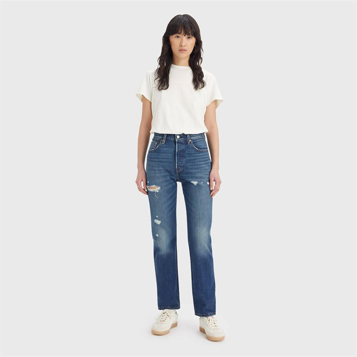 Levis Women's Blue Straight Leg Jeans in Size XS, Sports Direct