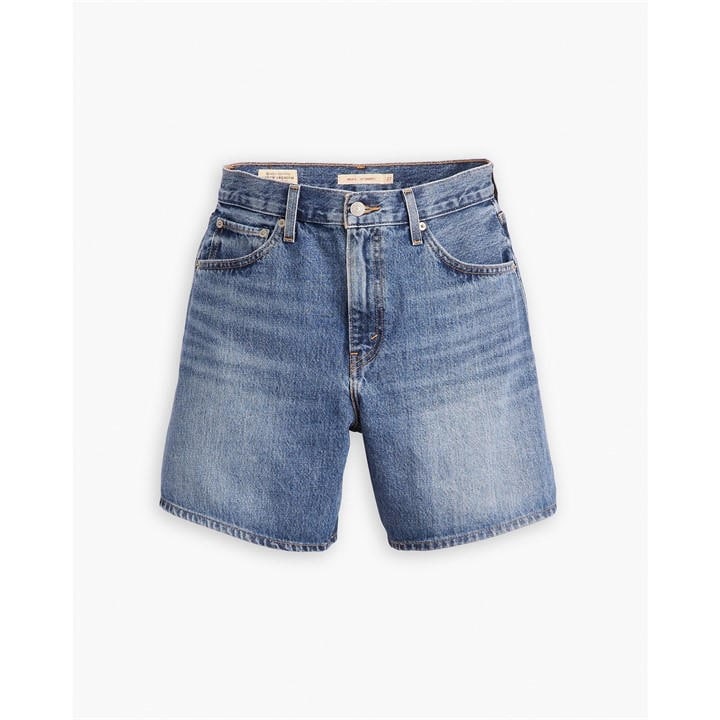 Levis Women's Blue High Baggy Luxury Denim Shorts in Size 26 S, Sports Direct