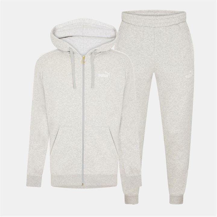 Puma Men's Grey Fleece Tracksuit in Size L, Sports Direct