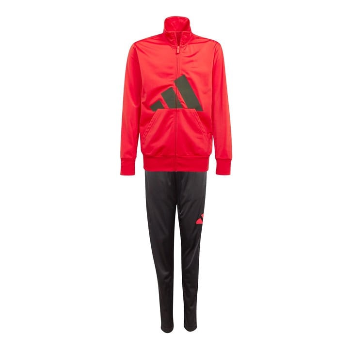 Adidas  Kids Red Linea Poly Tracksuit  in Size 9 - 10 Years, Sports Direct