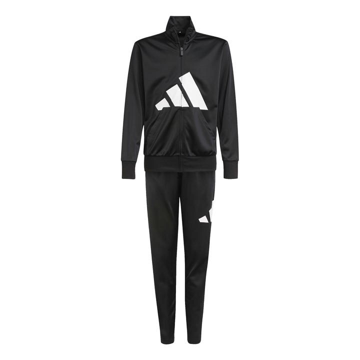 Adidas  Kids Black Linea Poly Tracksuit  in Size 7 - 8 Years, Sports Direct
