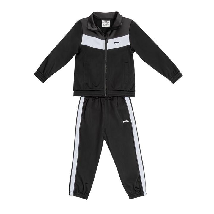 Slazenger Boys Black Polyester Tracksuit  in Size 13 - 14 Years, Sports Direct